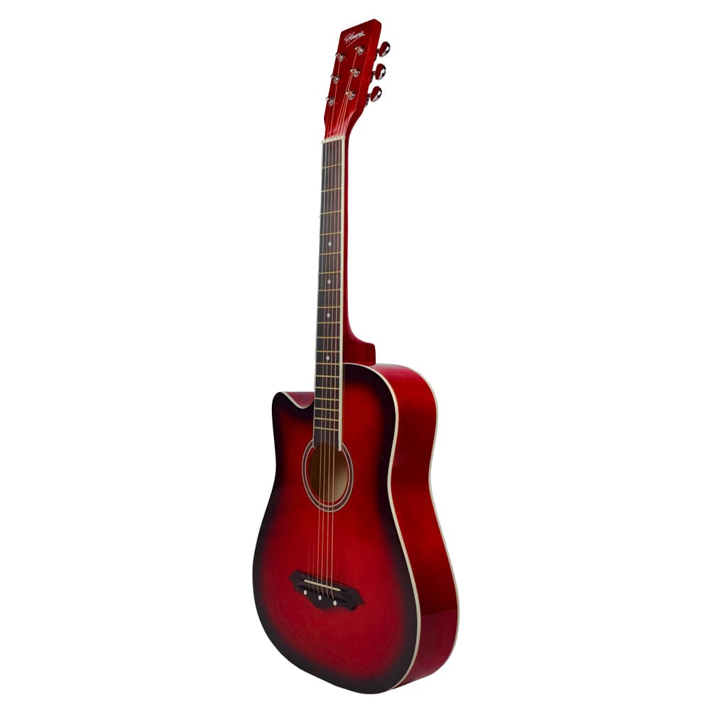 Henrix Acoustic Guitars Henrix 38C 38 Inch Cutaway Acoustic Guitar with Dual Action Truss Rod, Gigbag, Picks, String Set, Strap, Cloth & Ebook