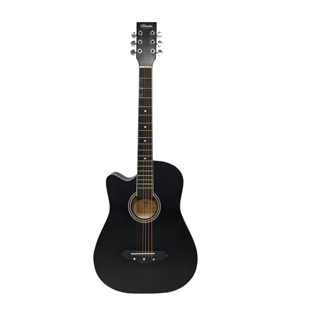 Henrix Acoustic Guitars Henrix 38C 38 Inch Cutaway Acoustic Guitar with Dual Action Truss Rod, Gigbag, Picks, String Set, Strap, Cloth & Ebook