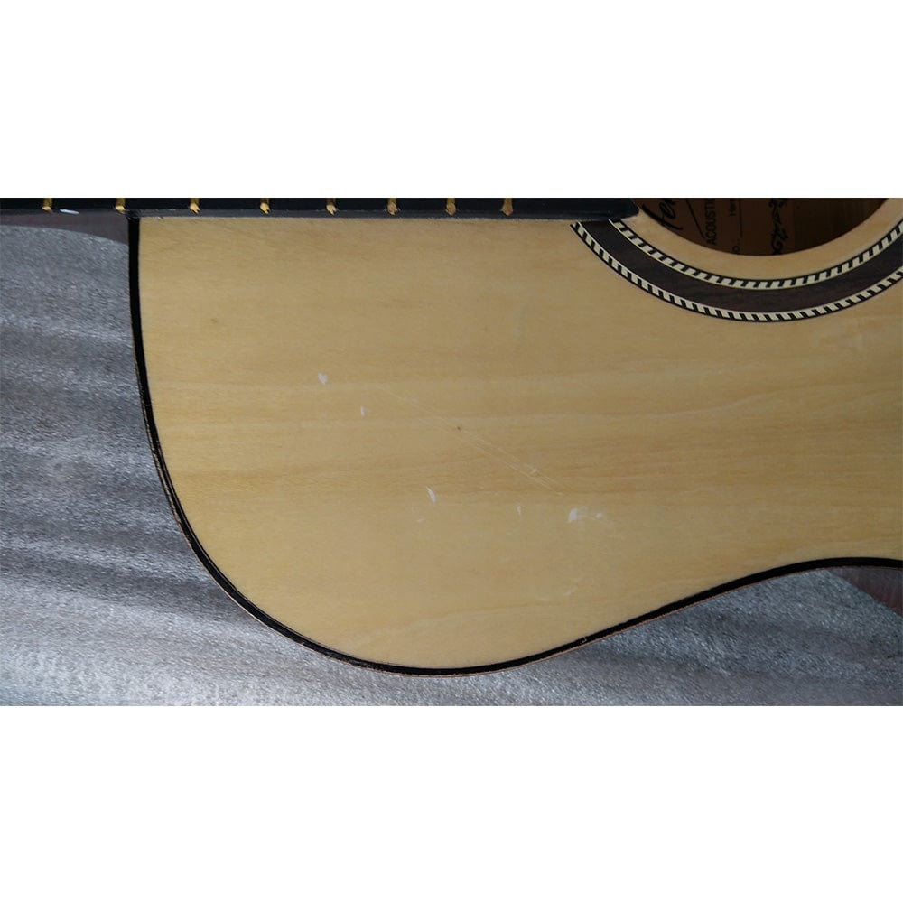 henrix acoustic guitars henrix 38c cutaway acoustic guitar - natural - open box b stock 