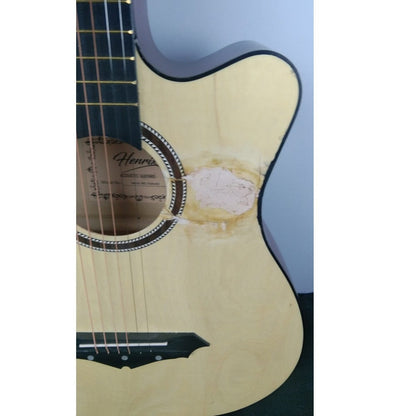 henrix acoustic guitars henrix 38c cutaway acoustic guitar - natural - open box b stock 