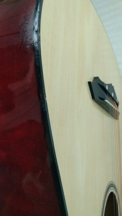 henrix acoustic guitars henrix 38c cutaway acoustic guitar - natural - open box b stock 