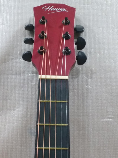 henrix acoustic guitars henrix 38c cutaway acoustic guitar - red burst - open box
