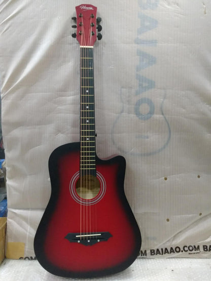 henrix acoustic guitars henrix 38c cutaway acoustic guitar - red burst - open box
