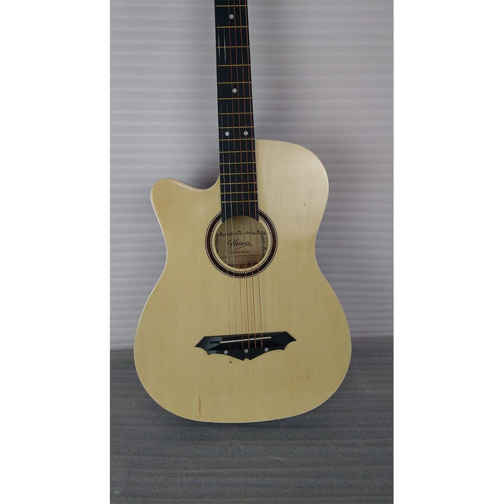 henrix acoustic guitars henrix 38c cutaway acoustic guitar with dual action truss rod, gigbag, picks, string set, strap, cloth & ebook - left handed - open box b stock 