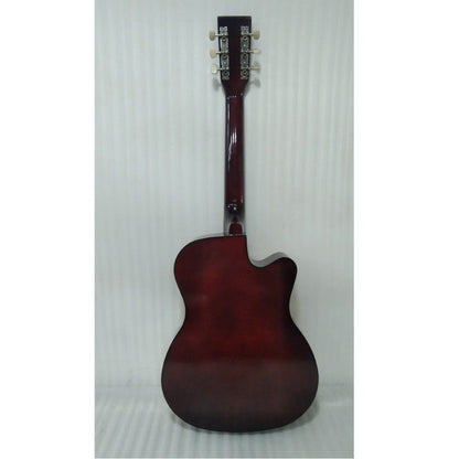 henrix acoustic guitars henrix 38c cutaway acoustic guitar with dual action truss rod, gigbag, picks, string set, strap, cloth & ebook - left handed - open box b stock 