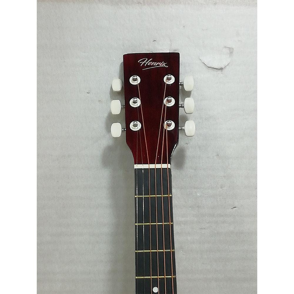 henrix acoustic guitars henrix 38c cutaway acoustic guitar with dual action truss rod, gigbag, picks, string set, strap, cloth & ebook - open box b stock   