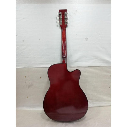henrix acoustic guitars henrix 38c cutaway acoustic guitar with dual action truss rod, gigbag, picks, string set, strap, cloth & ebook - open box b stock   