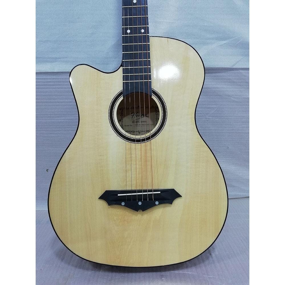 henrix acoustic guitars henrix 38c cutaway acoustic guitar with dual action truss rod, gigbag, picks, string set, strap, cloth & ebook - open box b stock   