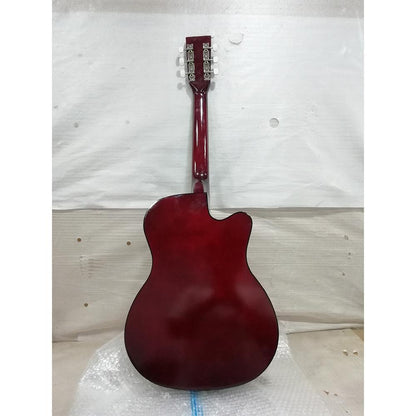 henrix acoustic guitars henrix 38c cutaway acoustic guitar with dual action truss rod, gigbag, picks, string set, strap, cloth & ebook - open box b stock   