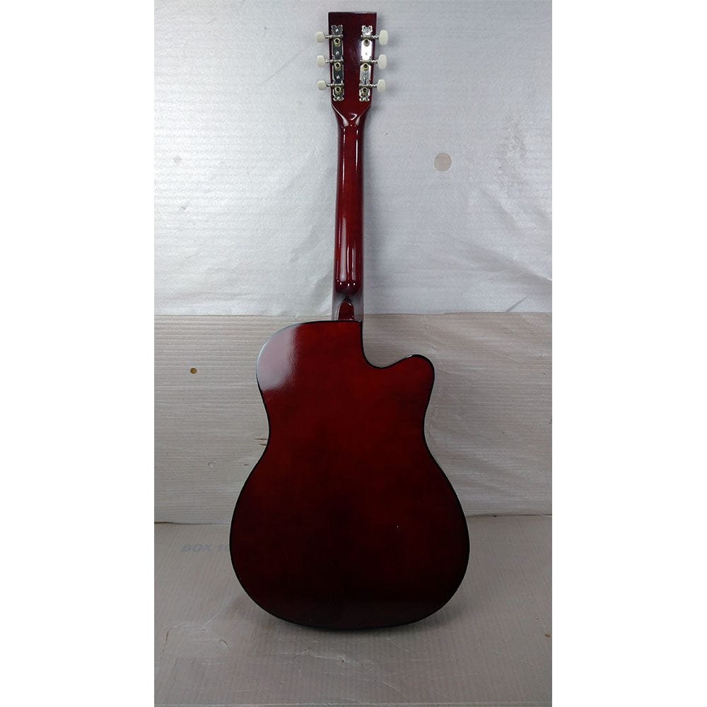henrix acoustic guitars henrix 38c cutaway acoustic guitar with dual action truss rod, gigbag, picks, string set, strap, cloth & ebook - open box b stock   #barcode_202101680654