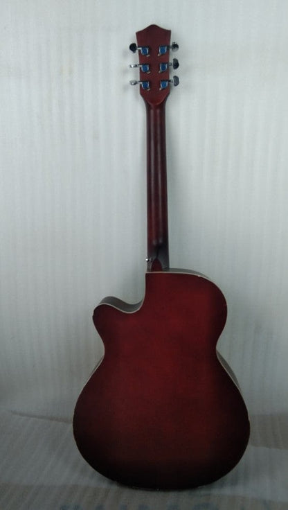 henrix acoustic guitars henrix 40c 40-inch cutaway acoustic guitar with dual action truss rod, gigbag, picks, string set, strap, cloth & ebook - open box b stock   