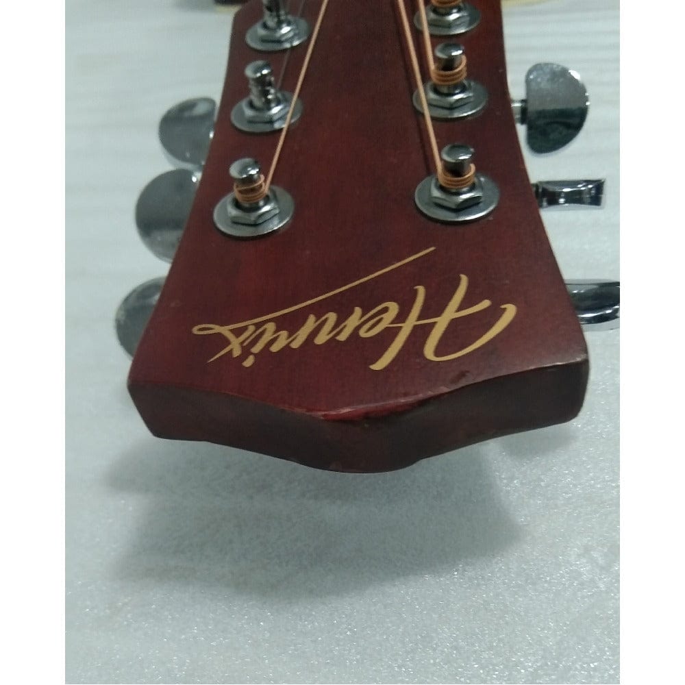 henrix acoustic guitars henrix 40c 40-inch cutaway acoustic guitar with dual action truss rod, gigbag, picks, string set, strap, cloth & ebook - open box b stock   #barcode_202401038122