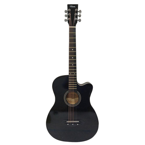 henrix acoustic guitars henrix pro 38c 38 inch 6 string cutaway acoustic guitar    #type_acoustic,color_black,orientation_right-handed