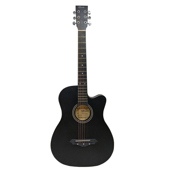 henrix acoustic guitars henrix pro 38c 38 inch 6 string cutaway acoustic guitar    #type_acoustic,color_matte-black,orientation_right-handed