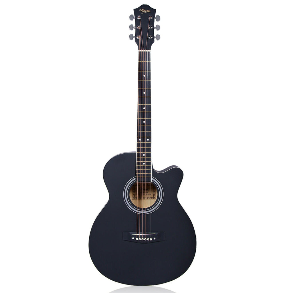 Henrix Acoustic Guitars Henrix PRO 40C 40-Inch Cutaway Acoustic Guitar with Dual Action Truss Rod, Gigbag, Picks, String Set, Strap, Cloth & Ebook