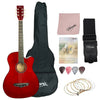 Henrix Acoustic Guitars Standard / Red / Right Handed Henrix 38C 38 Inch Cutaway Acoustic Guitar with Dual Action Truss Rod, Gigbag, Picks, String Set, Strap, Cloth & Ebook