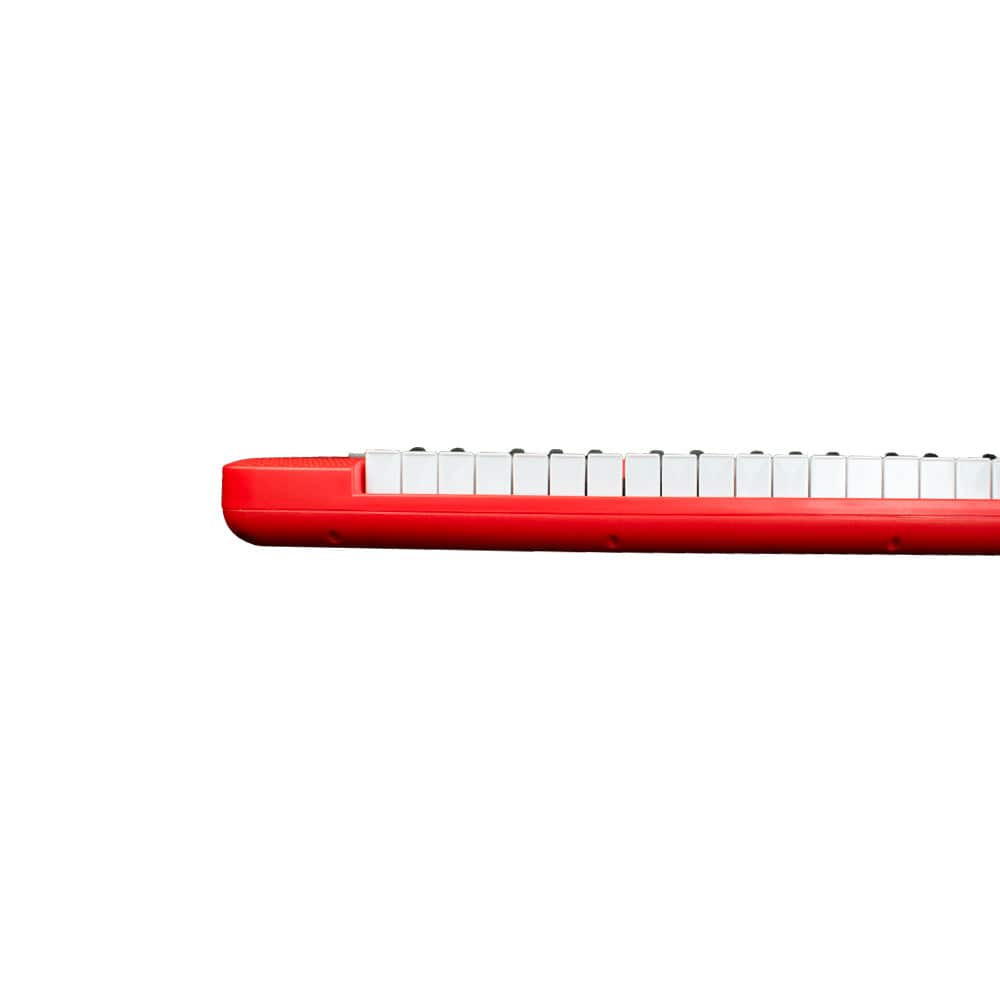 henrix portable keyboards henrix kb-601 portable 61 full size keys keyboard with adapter and microphone - red - open box