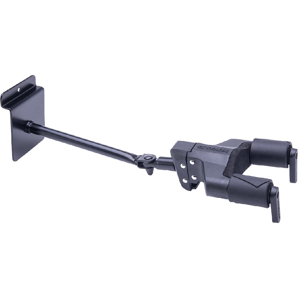 hercules guitar hangers and holders black hercules gsp40sb plus auto grip system guitar long arm slatwall hanger   #color_black