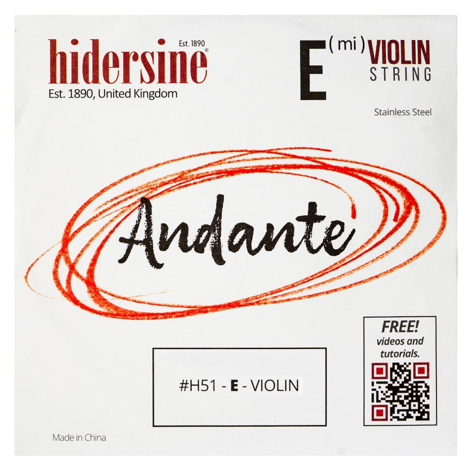 Hidersine Violin Strings Hidersine H51A Andante 4/4-3/4 -E Violin String