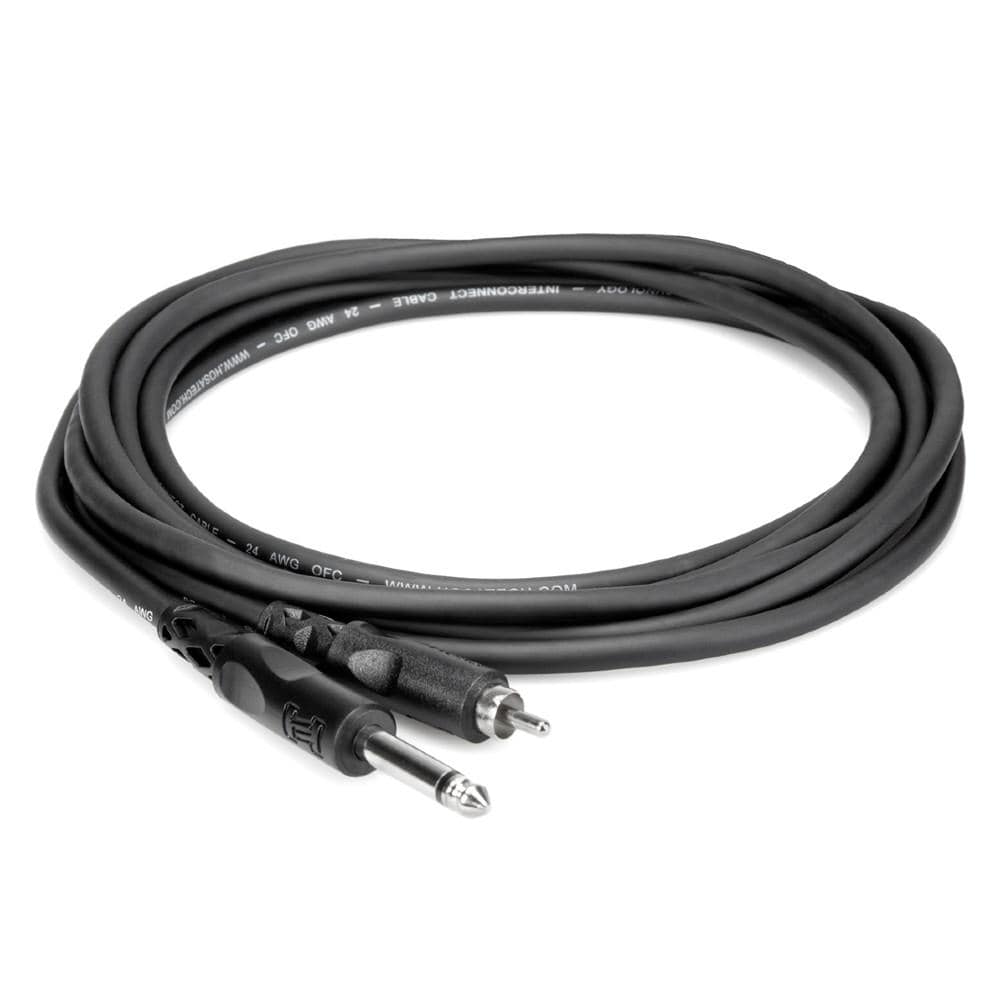 Hosa Cables and Connectors 5 Ft Hosa 1/4 in TS to RCA Unbalanced Interconnect Audio Cable