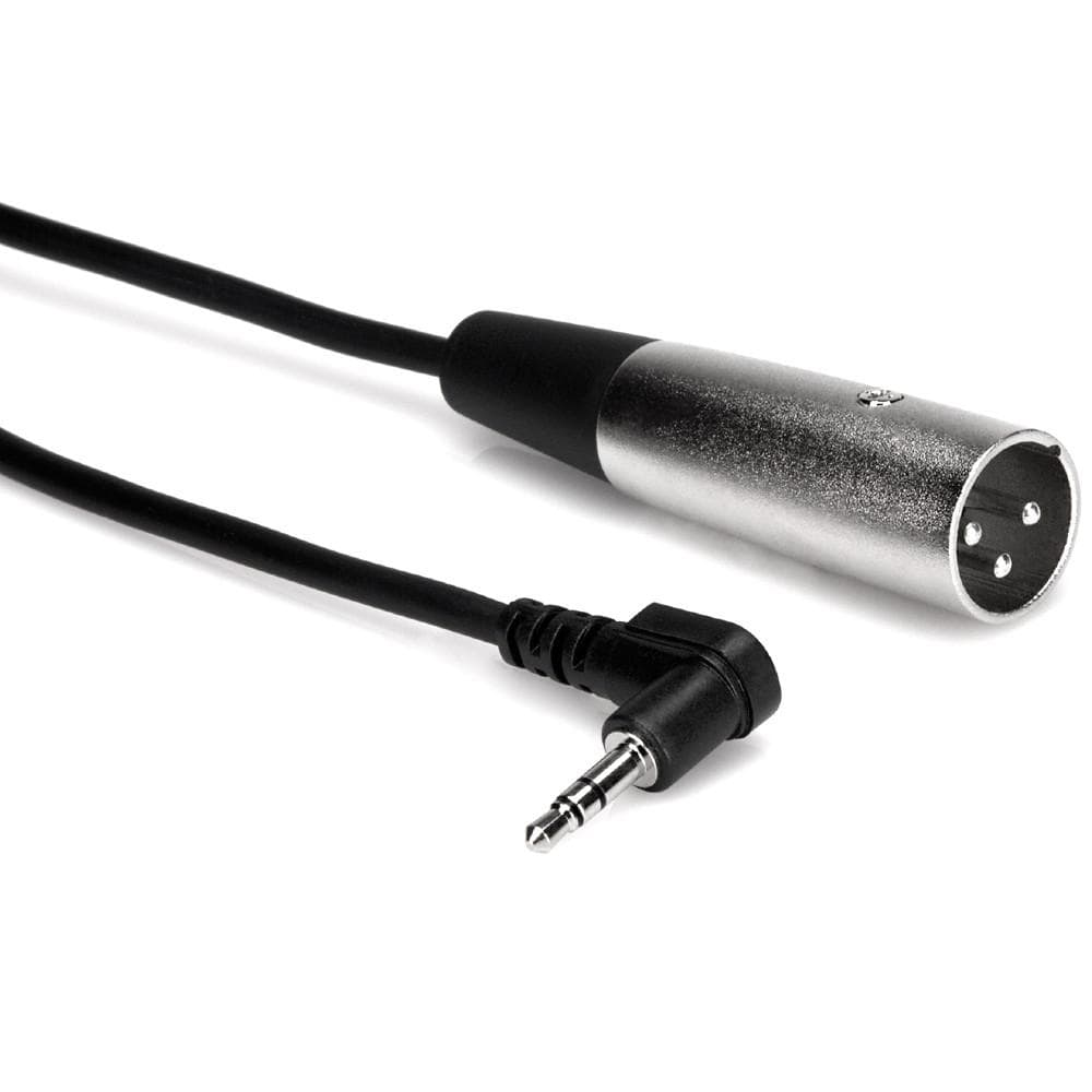 hosa microphone cables hosa xvm105m right angle 3.5 mm trs to xlr3m microphone cable- 5 ft