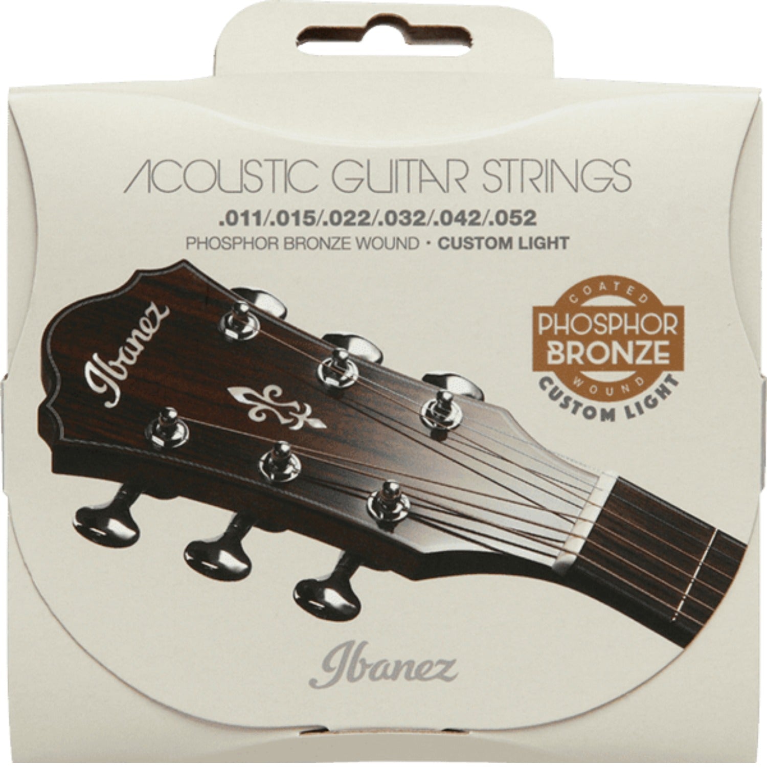 Ibanez Acoustic Guitar Strings Custom Light Gauge - .011-.052 Ibanez Phosphor Bronze Coated Acoustic Guitar String
