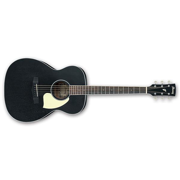 ibanez acoustic guitars ibanez pc14-wk grand concert acoustic guitar - weathered black open pore