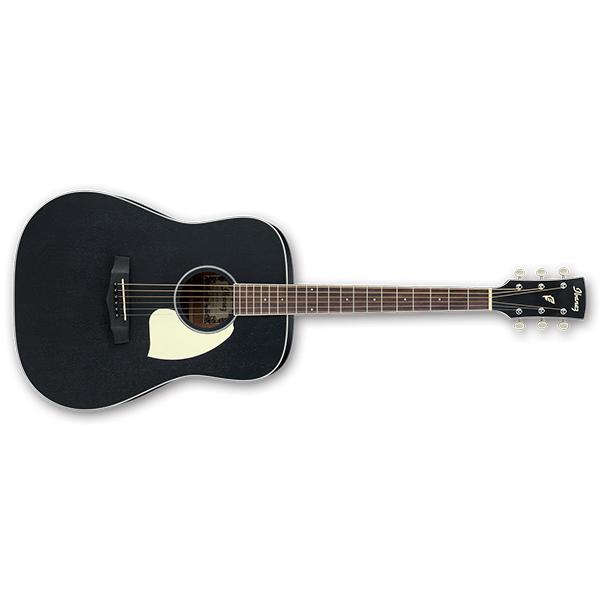 ibanez acoustic guitars ibanez pf14-wk dreadnought acoustic guitar - weathered black open pore