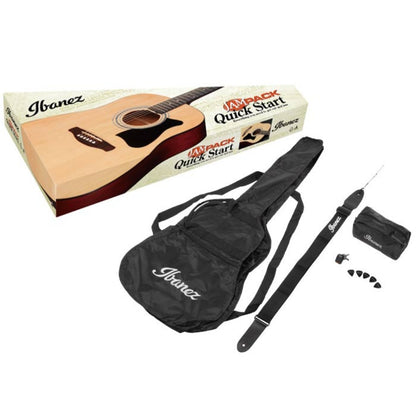 Ibanez Acoustic Guitars Open Pore Natural Ibanez V50NJP 6 String Acoustic Guitar Pack