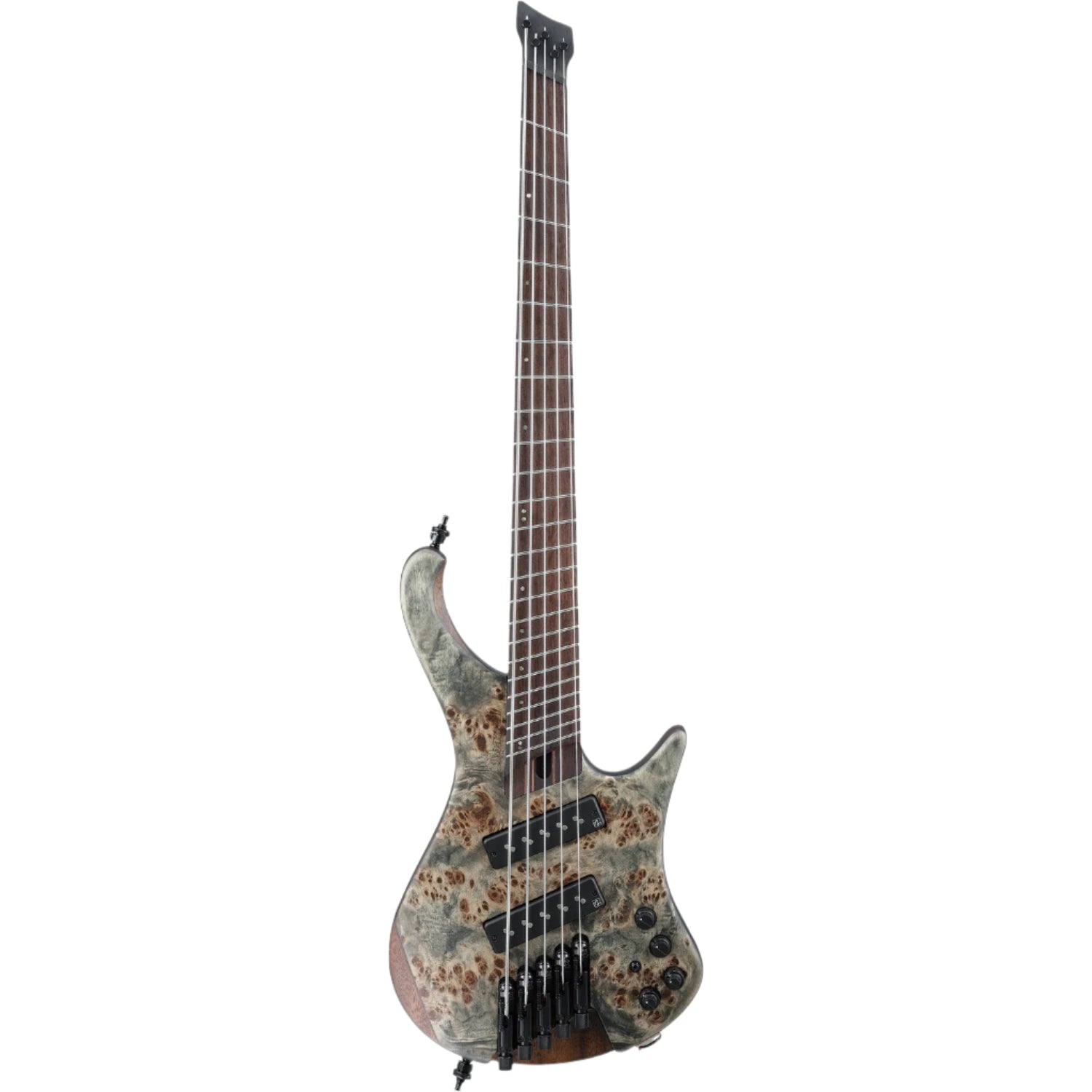 Ibanez Bass Guitars Black Ice Flat Ibanez EHB1505MS Headless Electric 5 String Bass Guitar with Bag #color_black-ice-flat