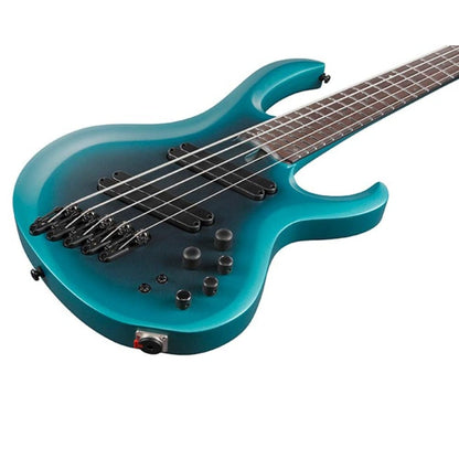Ibanez Bass Guitars Cerulean Aura Burst Matte Ibanez BTB605MS Bass Electric Guitar with Case