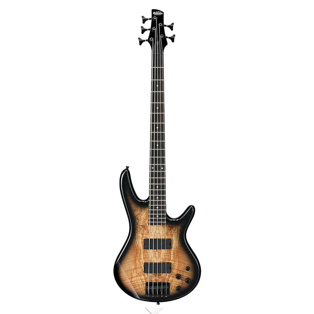ibanez bass guitars ibanez gsr205sm 5-string electric bass guitar - natural grey burst - open box