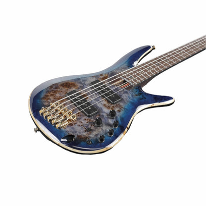 Ibanez Bass Guitars Ibanez SR2605 Premium 5-String Bass Guitar - Panga Panga Fretboard - Cerulean Blue Burst