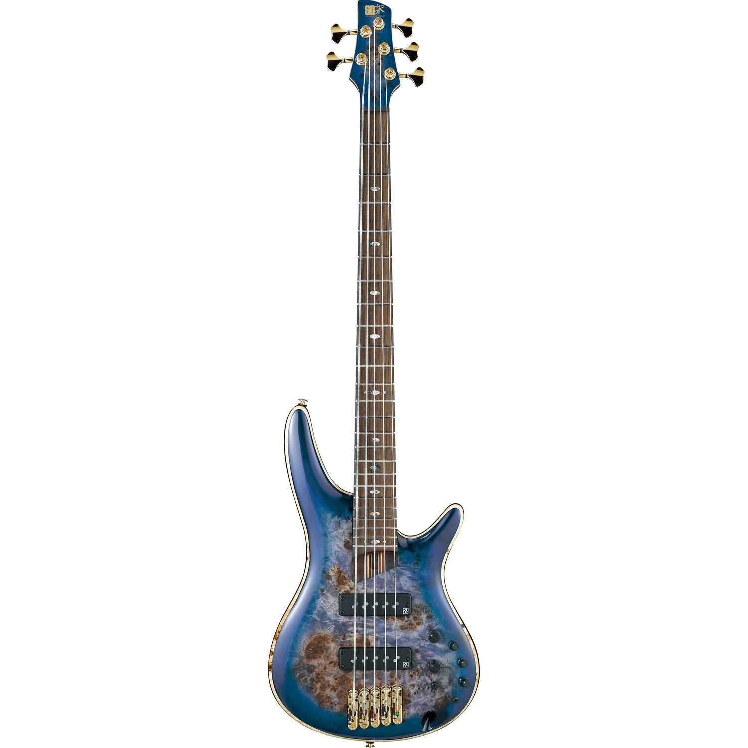 Ibanez Bass Guitars Ibanez SR2605 Premium 5-String Bass Guitar - Panga Panga Fretboard - Cerulean Blue Burst
