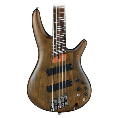 ibanez bass guitars ibanez srff805 5 string multi-scale bass guitar - walnut flat