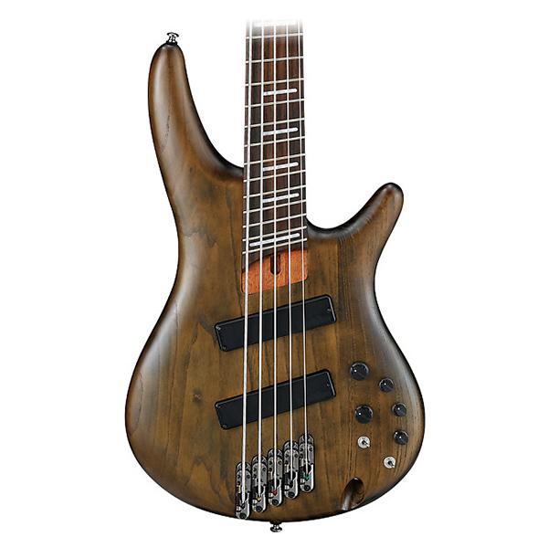 ibanez bass guitars ibanez srff805 5 string multi-scale bass guitar - walnut flat
