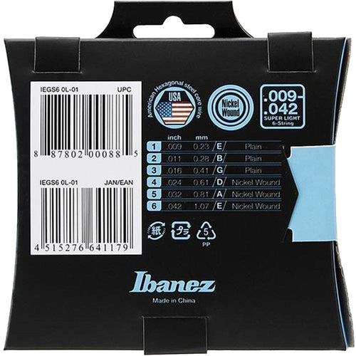 Buy Ibanez IEGS6 Super Light Gauge Electric Guitar Strings, 0.090.42