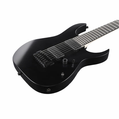 Ibanez Electric Guitars Black Flat Ibanez RGIXL7 RG Iron Label 7 String Electric Guitar - Black Flat