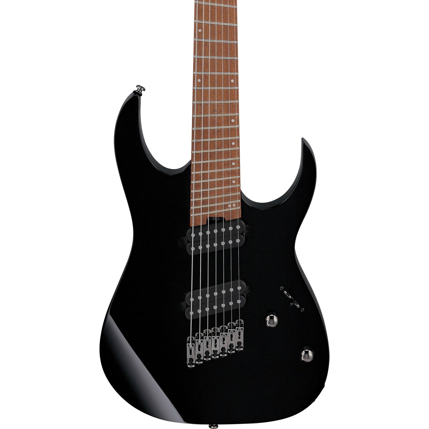 Ibanez Electric Guitars Black Ibanez RGMS7 RG Standard Multi Scale 7 String Electric Guitar - Black 