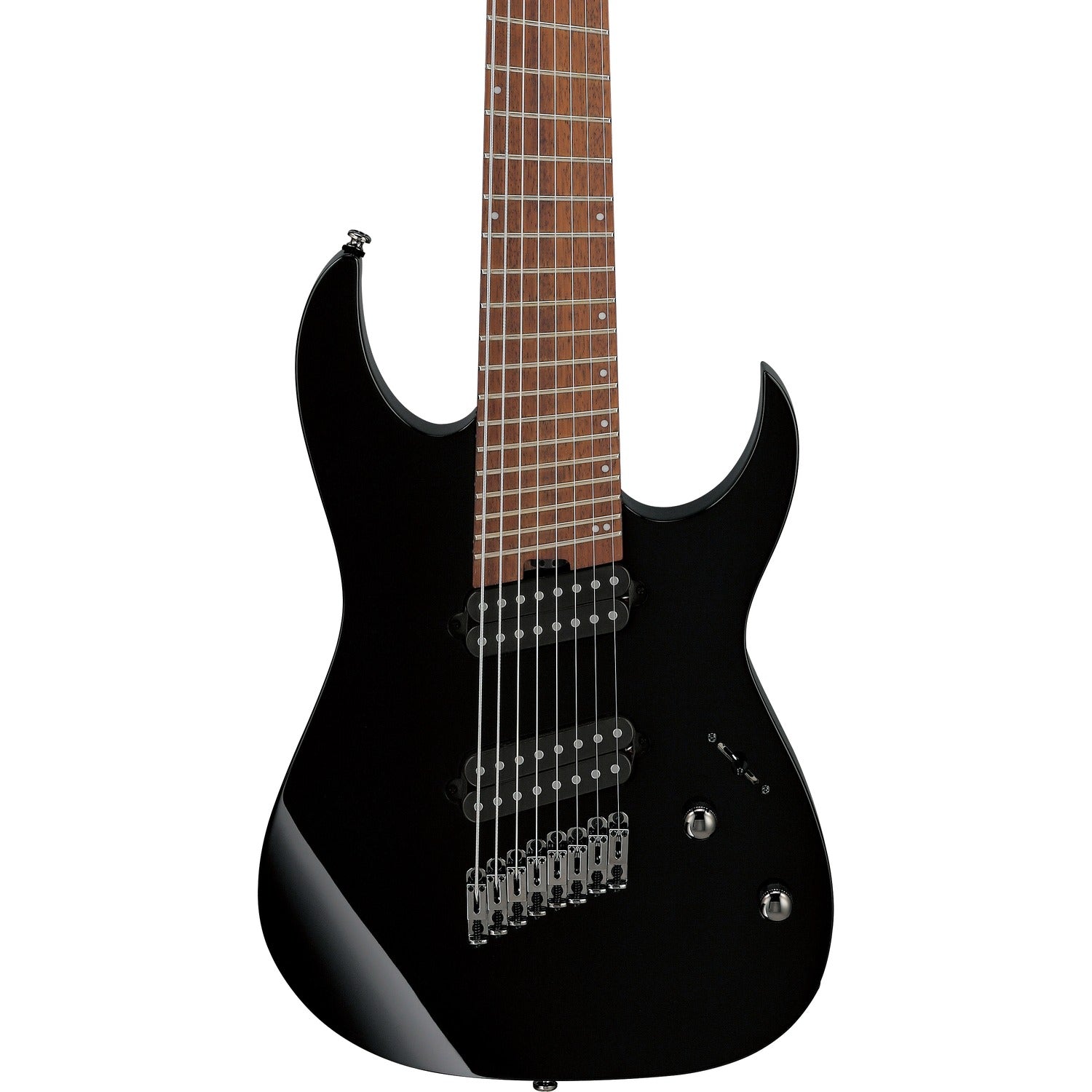 Ibanez Electric Guitars Black Ibanez RGMS8 RG Standard Series 8 String Electric Guitar