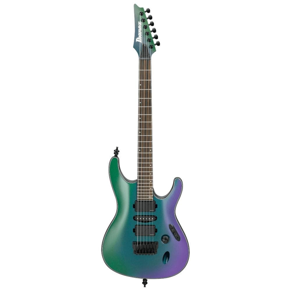 ibanez electric guitars blue chameleon ibanez s671alb s axion label series electric guitar    #color_blue-chameleon