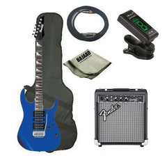 Ibanez Electric Guitars Bundles Jewel Blue With Fender Frontman 10G Ibanez GRG170DX Electric Guitar Standard Guitar Bundle
