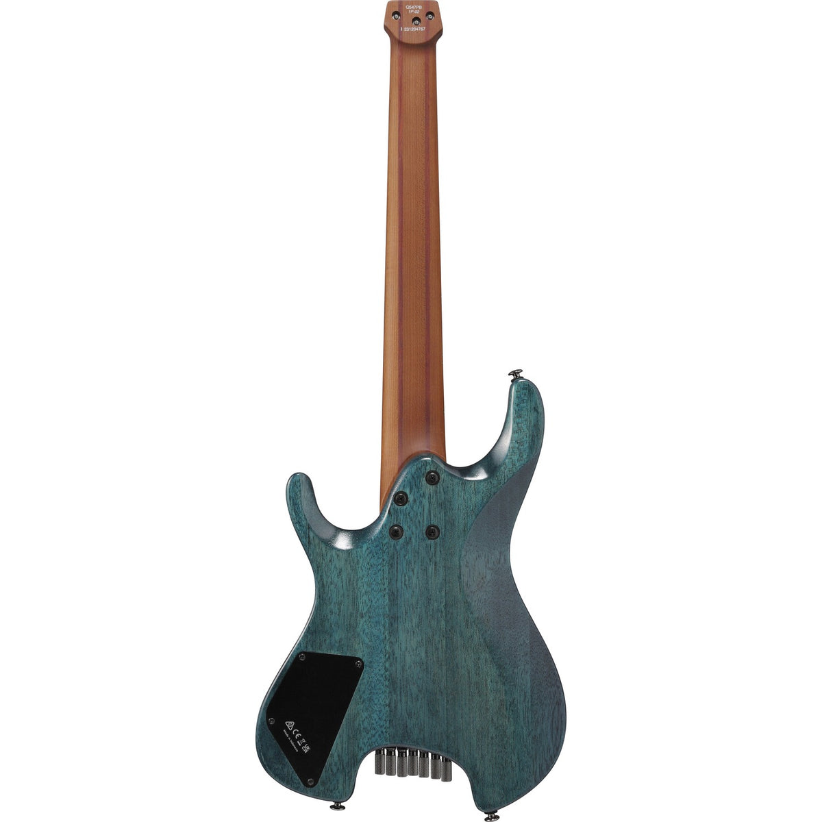 Ibanez Electric Guitars Cosmic Blue Low Gloss Ibanez Q547PB 7 String Headless Electric Guitar