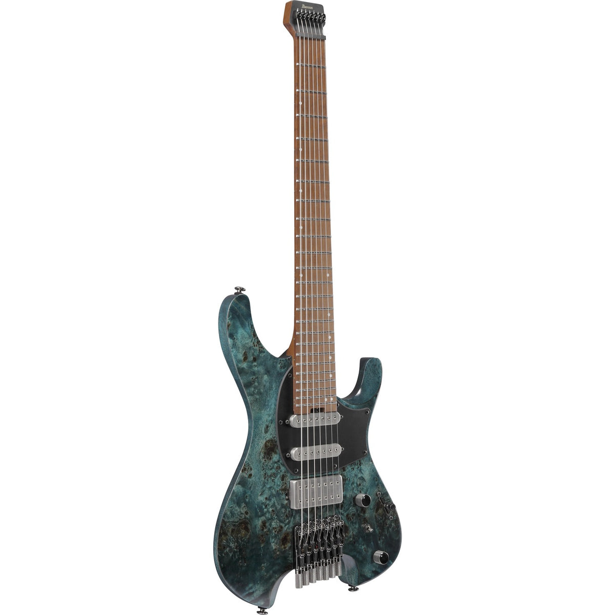 Ibanez Electric Guitars Cosmic Blue Low Gloss Ibanez Q547PB 7 String Headless Electric Guitar