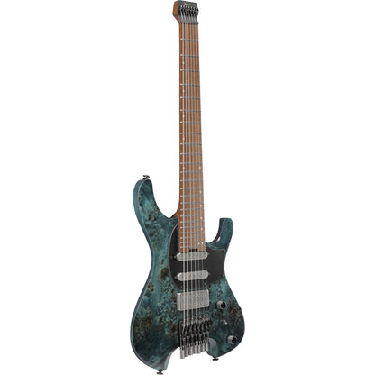 Ibanez Electric Guitars Cosmic Blue Low Gloss Ibanez Q547PB 7 String Headless Electric Guitar