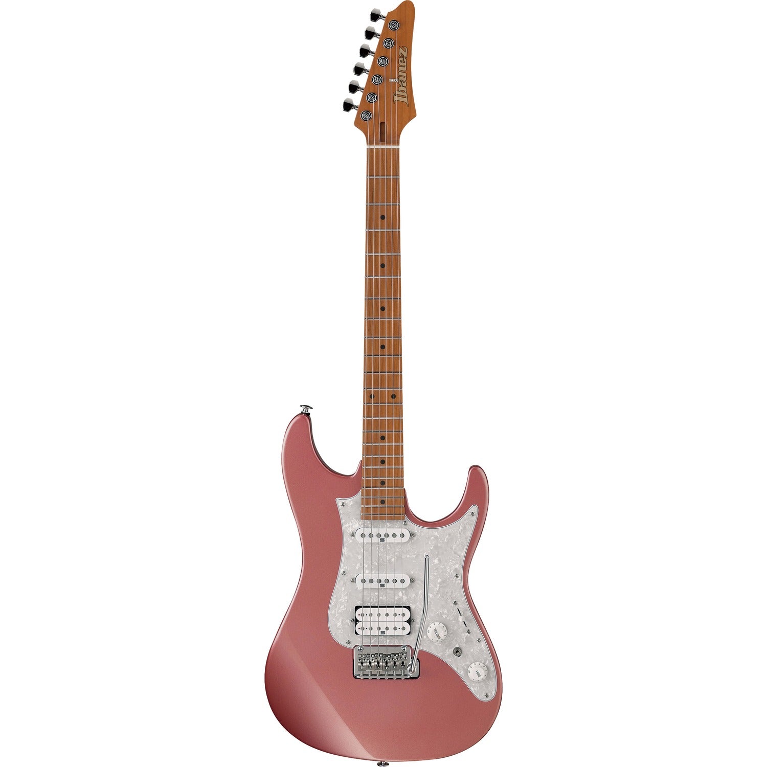 Ibanez Electric Guitars Hazy Rose Metallic Ibanez AZ2204 Prestige 6 String Electric Guitar with Case #color_hazy-rose-metallic