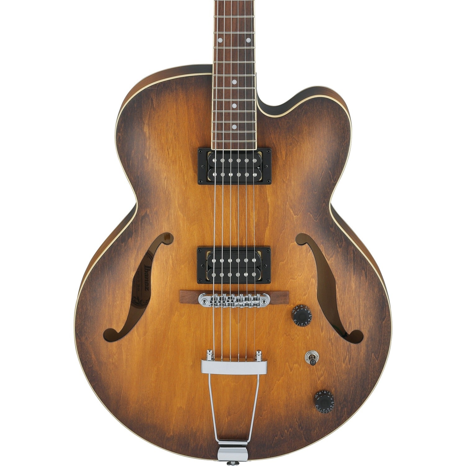 Ibanez Electric Guitars Ibanez Artcore AF55 Hollow-Body Electric Guitar - Tobacco Flat