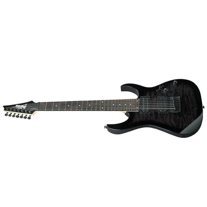 Ibanez Electric Guitars Ibanez GRG7221QA RG Series 7-String Electric Guitar - Transparent Black Sunburst