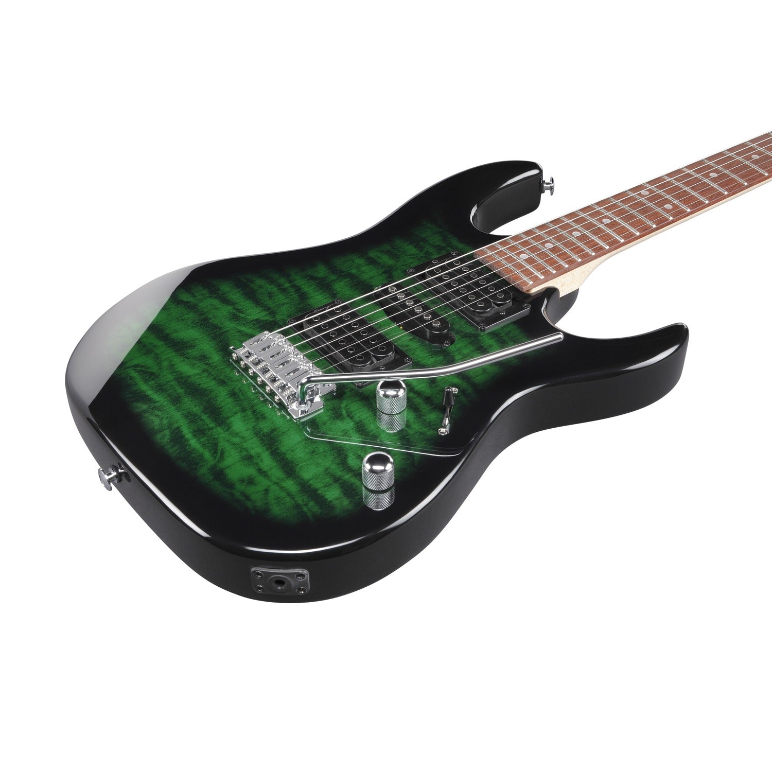 Ibanez Electric Guitars Ibanez GRX70QA RG Gio Series 6-String Electric Guitar #color_transparent-emerald-burst