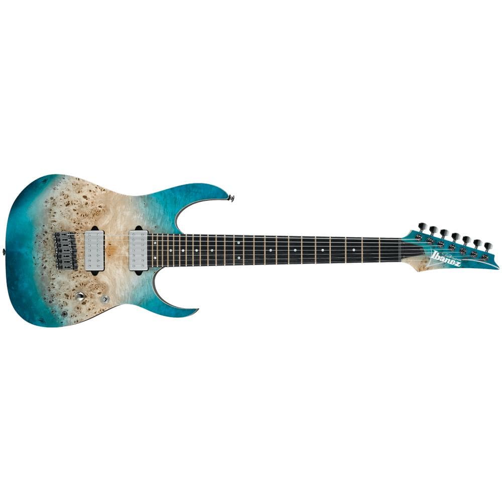 ibanez electric guitars ibanez rg1127pbfx rg premium 7-string electric guitar with bag - caribbean islet flat